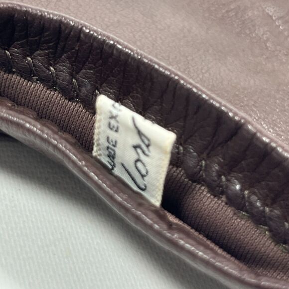 LORD & TAYLOR Gloves Womens 7.5 Leather Antron Lined Warmer Winter Brown - Picture 6 of 11